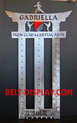 Iron Clad Martial Arts Belt Display: Karate Belt Level Display Rack: Martial Arts Belt Holder