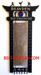 Martial Arts Belt Wall Display: Karate Belt Holder Personalized: Taekwondo Belt Rack