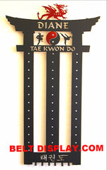 Custom Metal Martial Arts Belt Holder: Taekwondo Belt Display Rack: Custom Belt Display