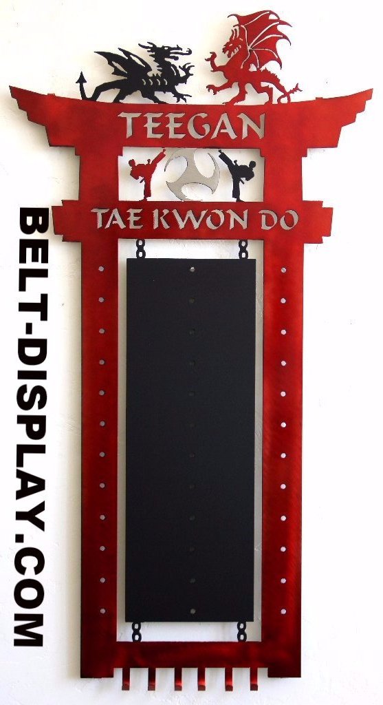 Tai Kwon Do Display Rack Karate Belt Display: Martial Arts Belt Display: Taekwondo Belt Rack ...