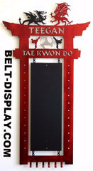 Martial Arts Belt Rack: Karate Belt Display: Tae Kwon Do Belt Rack: Personalized Karate Belt Display