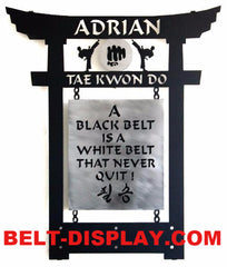 Black Belt Display: Martial Arts Belt Holder: Tae Kwon Do  & Karate Belt Display