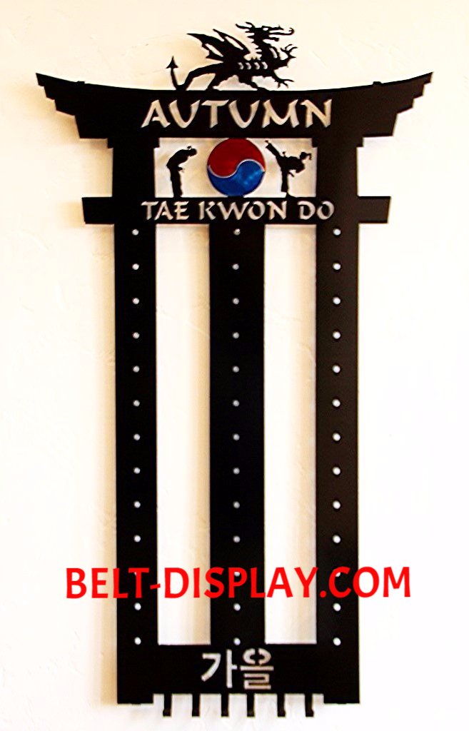 Tai Kwon Do Display Rack Karate Belt Display Rack: Martial Arts Belt Holder: Taekwondo Belt ...