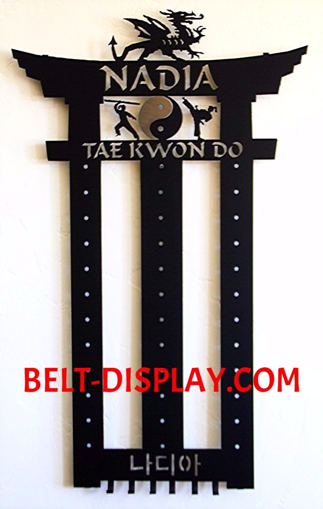 Tai Kwon Do Display Rack Karate Belt Display Rack: Martial Arts Belt Holder: Taekwondo Belt ...