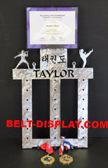 Martial Arts Certificate  & Belt Display Rack 6 Level Belt Holder