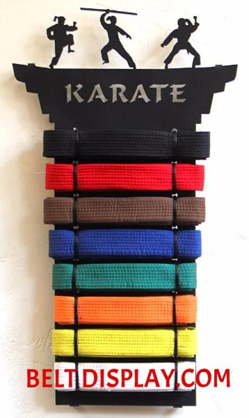 Tai Kwon Do Display Rack Karate Belt Display Rack | Martial Arts Belt Holder | Taekwondo Belt ...