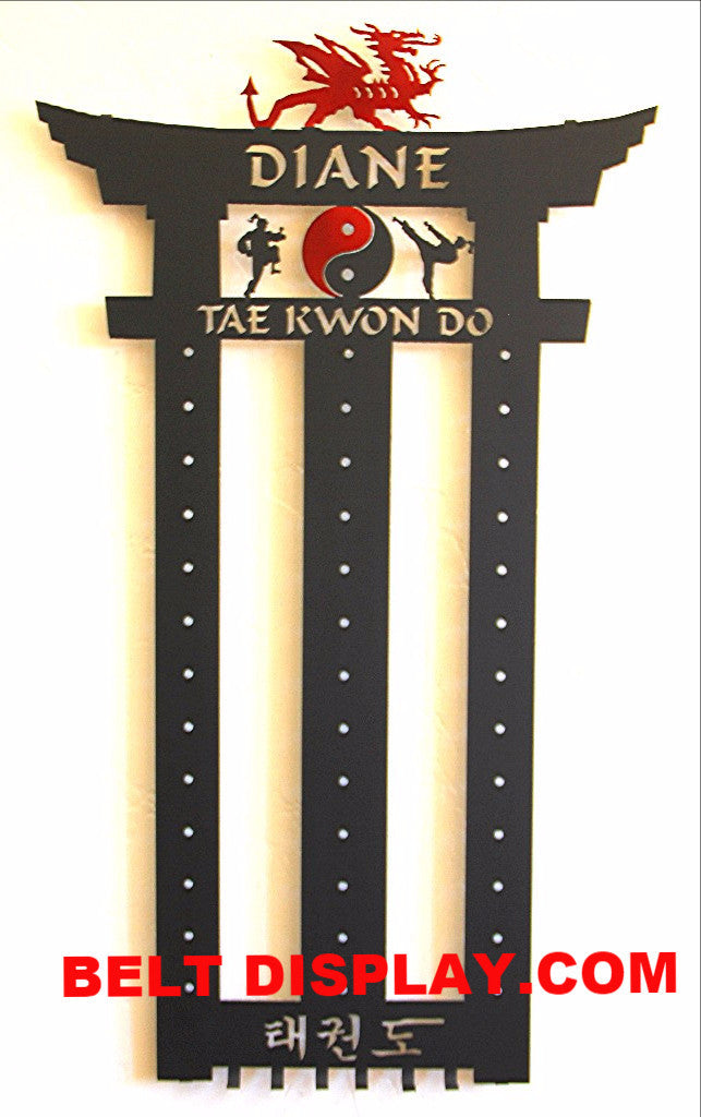 Tai Kwon Do Display Rack Custom Metal Martial Arts Belt Holder: Taekwondo Belt Display Rack: Cu ...