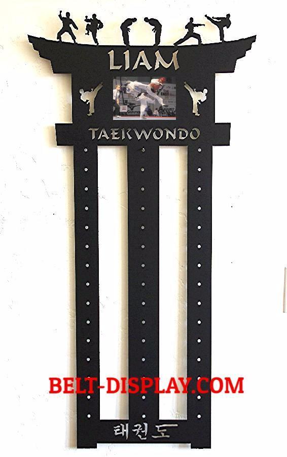 Tai Kwon Do Display Rack Martial Arts Belt Holder | Taekwondo Belt Display | Karate Belt Rack ...