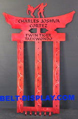 Taekwondo belt rack 10 belt holder