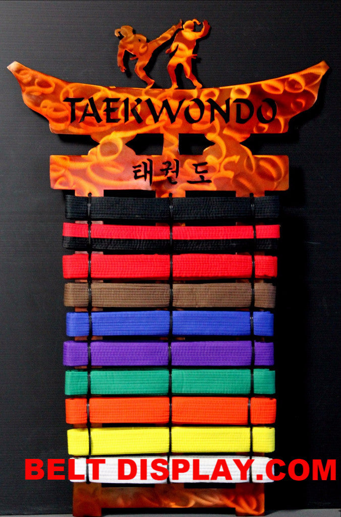 Tai Kwon Do Display Rack Taekwondo Belts Display TaeKwonDo Belt Display For 11 Belts | Travis