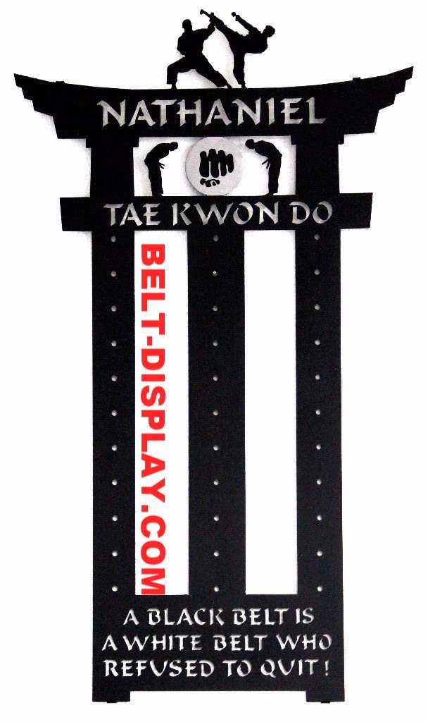 Tai Kwon Do Display Rack TKD Belt Display Rack: Martial Arts Belt Holder: Tae kwon Do Belt ...