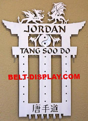 Tang Soo Do Belt  Holder: Karate Belt Rack:  Martial Arts Belt Display