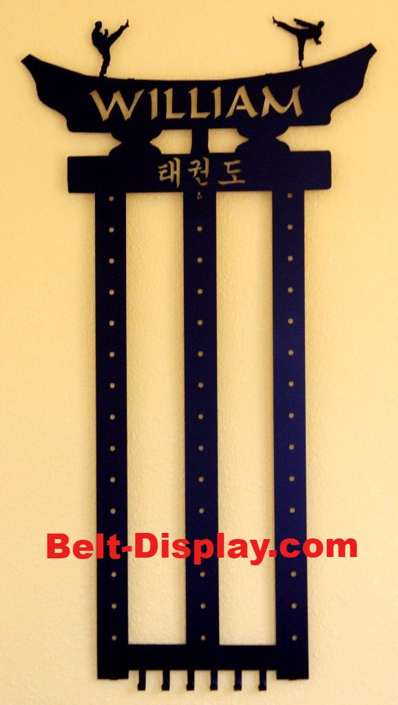 ata taekwondo belt display 14 level Martial arts belt holder