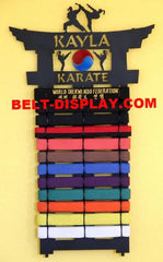 Karate Belt Display | 12 Level Karate Belt Holder | Custom Personalized Belt Rack