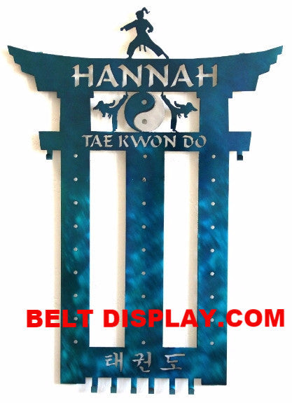 Tai Kwon Do Display Rack Taekwondo Belt Rack: Taekwondo Belt Holder: Tae kwon do Belt Display ...