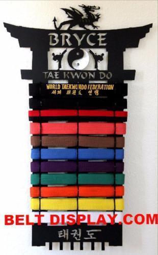 Martial Arts Belt Display Rack – Wood Wall Holder For 6 Or 10 Belts Karate Taekwondo